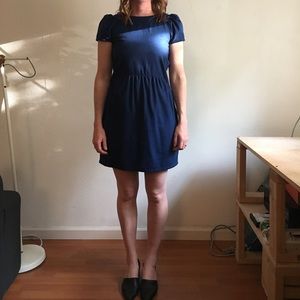 Wool cap sleeve mini dress